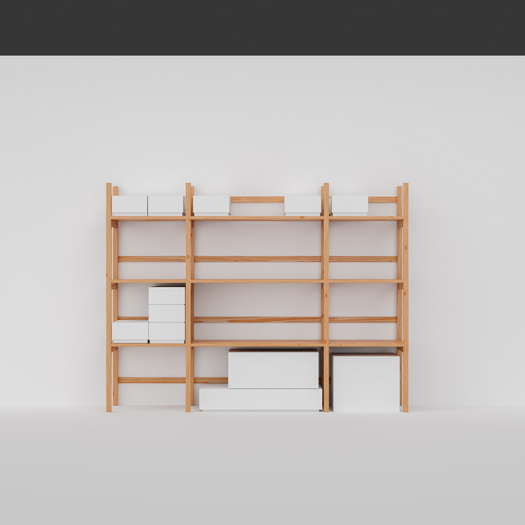 Wall Mounted Shelving Unit Modular Shelving System With 4 Solid Wood Shelves  and Heavy Duty Shelf Brackets 